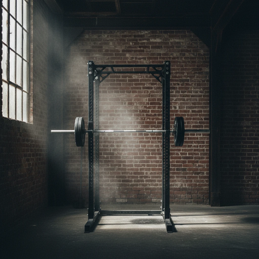Power rack in a home gym